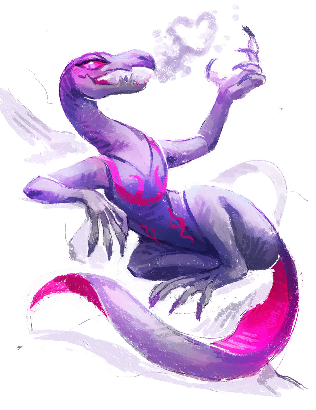 Salazzle, purple dragon, pink accents, HD Phone Wallpaper