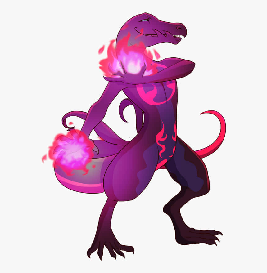 Salazzle, purple, pink flame patterns, SD Phone Wallpaper