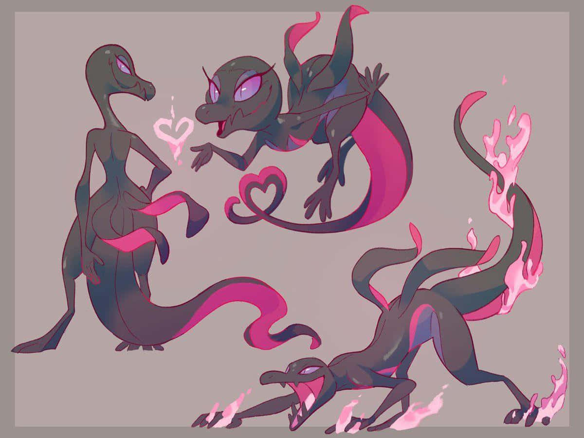 Salazzle, dark pink, black, SD Desktop Wallpaper