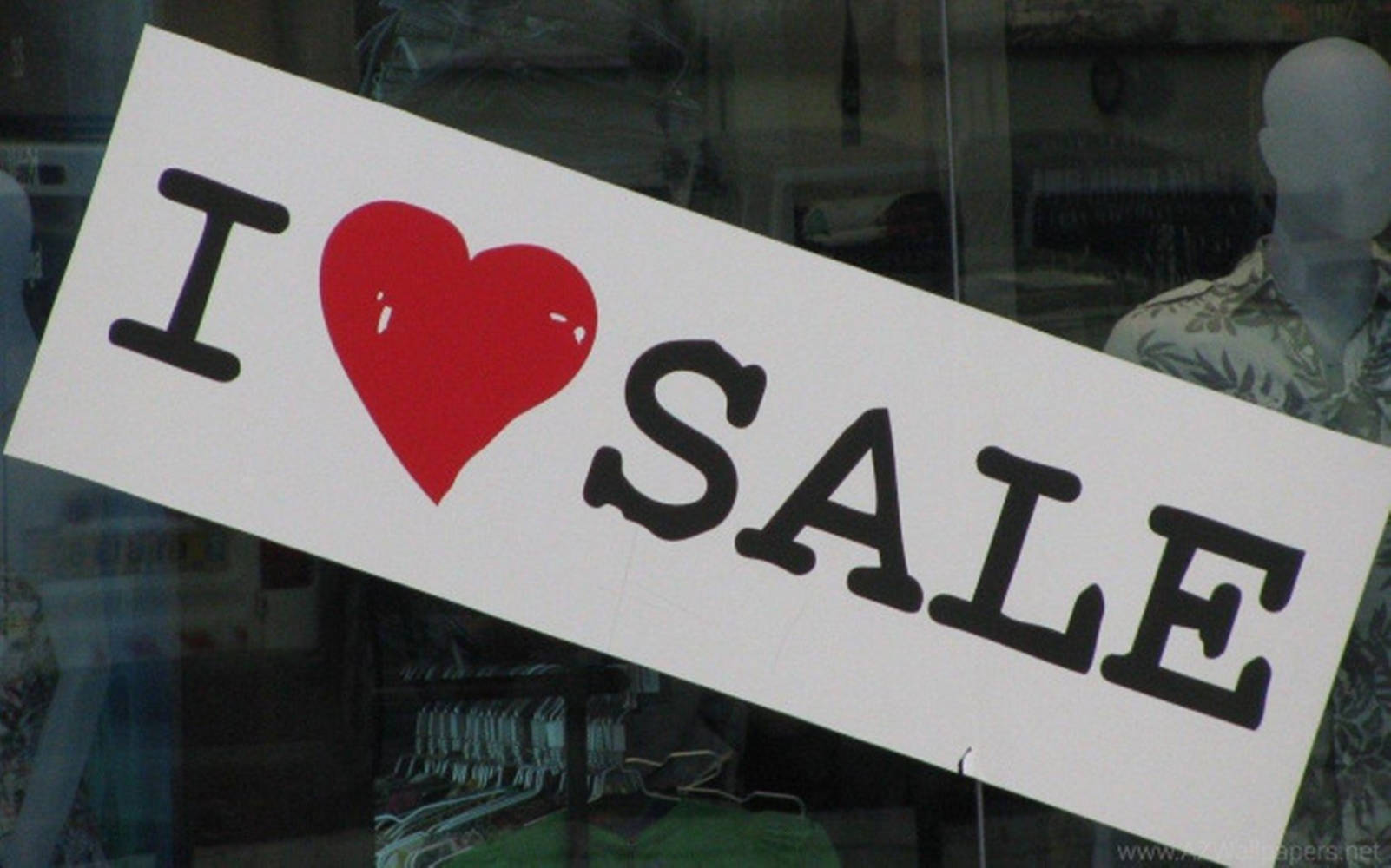 I ❤ SALE, white sign, bold black text, HD Desktop Wallpaper