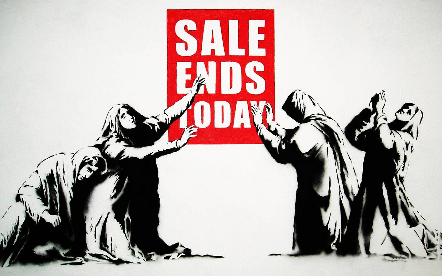 SALE ENDS TODAY, red, black and white, HD Desktop Wallpaper