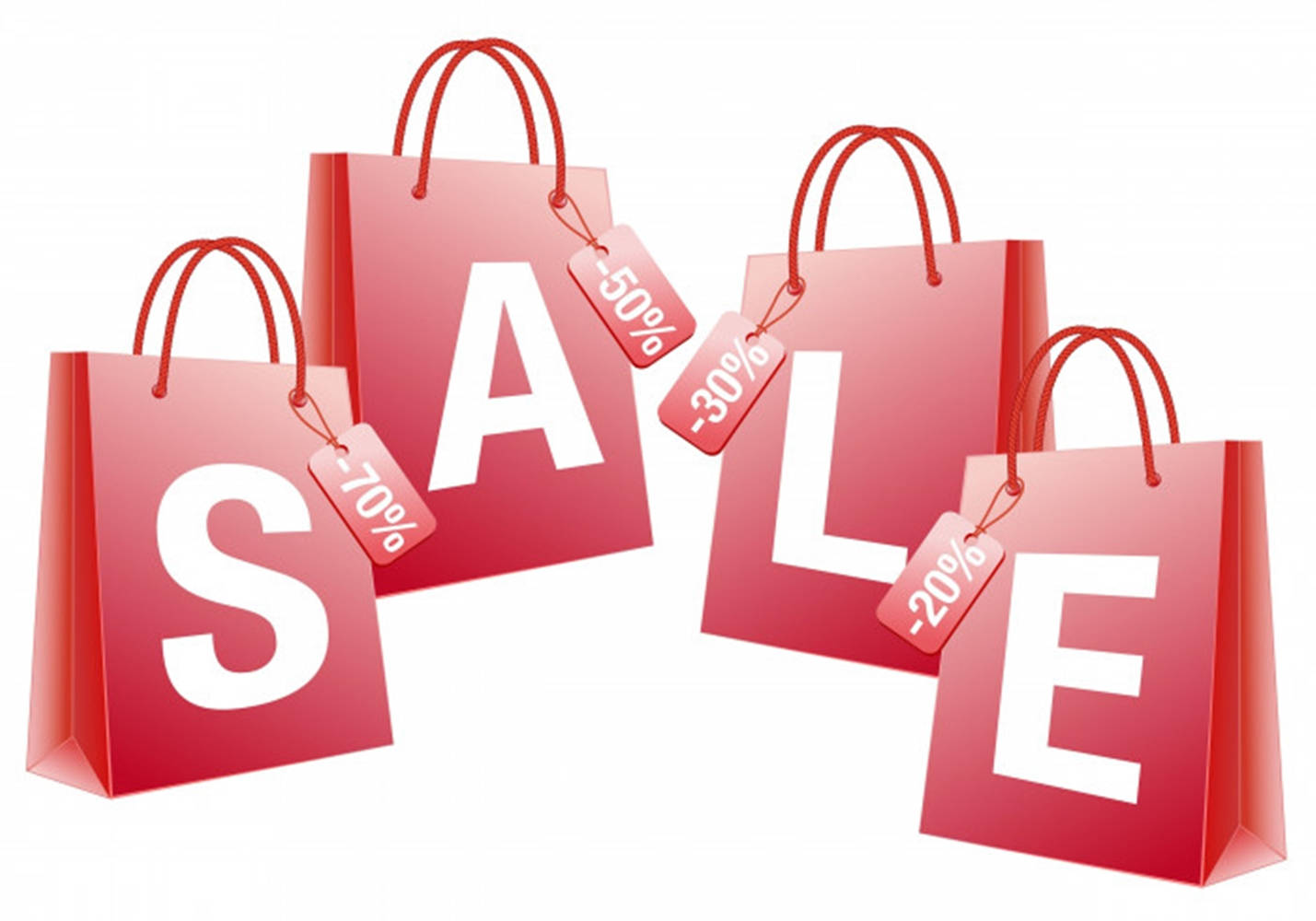 Sales, red tag, shopping bags, HD Desktop Wallpaper