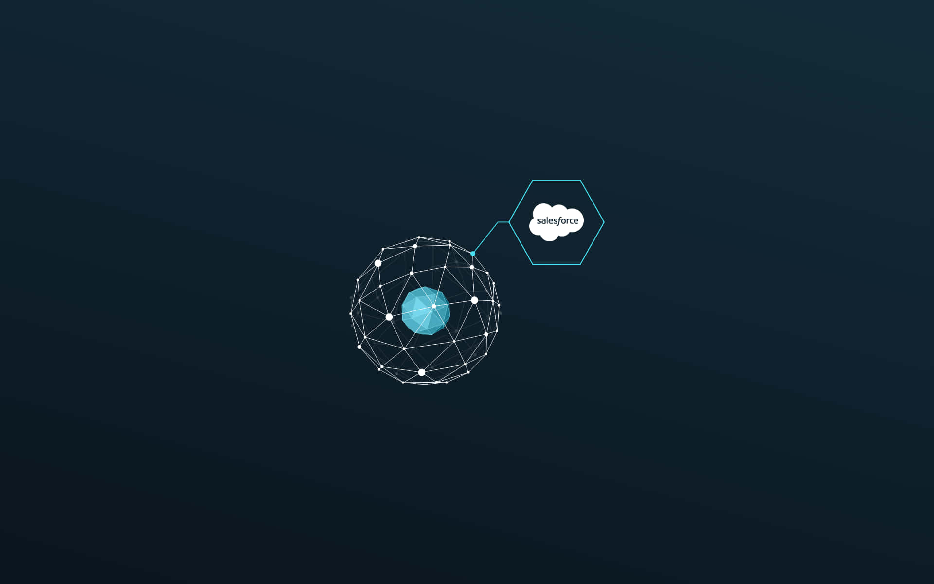 salesforce, wireframe sphere, hexagon, Full HD Desktop Wallpaper