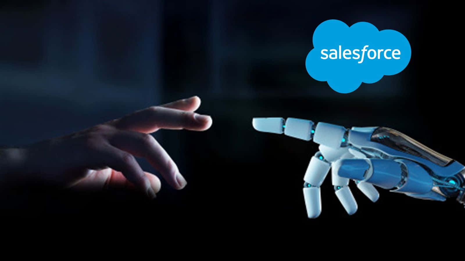 Salesforce, Salesforce logo, robotic hand, HD Desktop Wallpaper