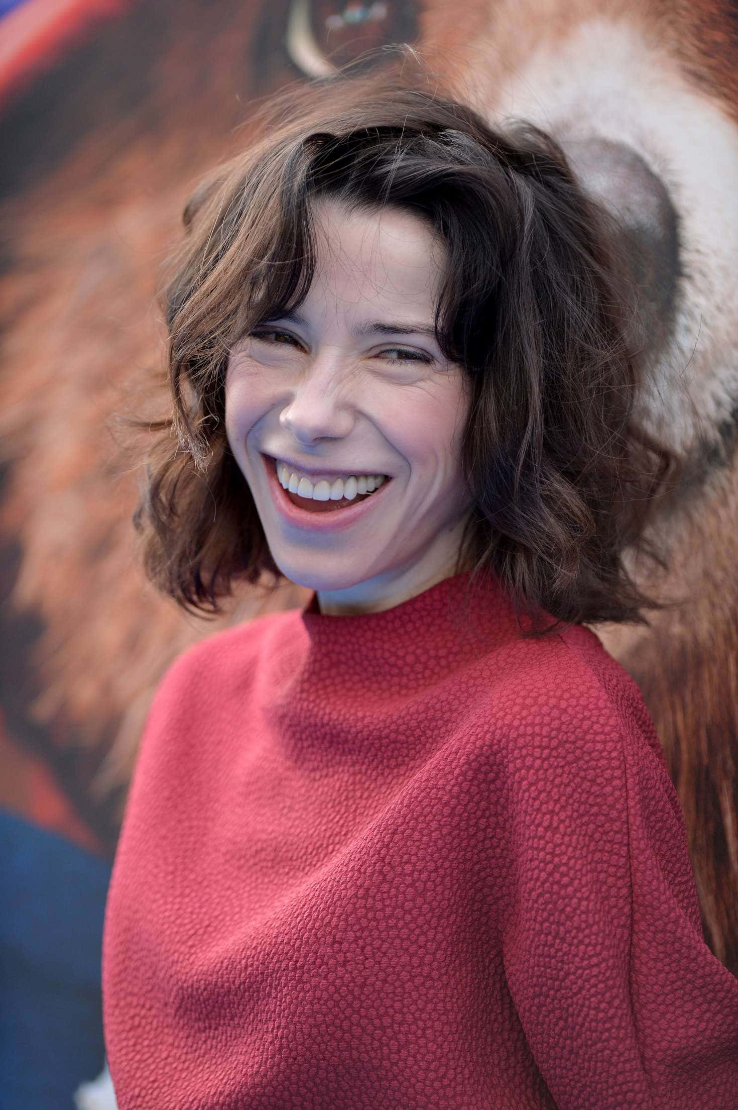 Sally Hawkins, wavy brown hair, textured red sweater, Full HD Phone Wallpaper