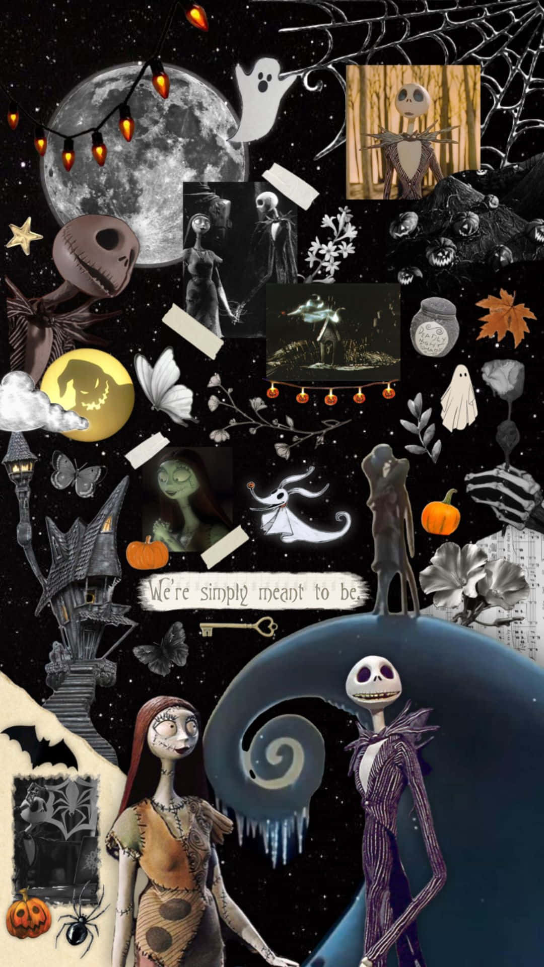 Nightmare Before Christmas, full moon, pumpkins, Full HD Phone Wallpaper