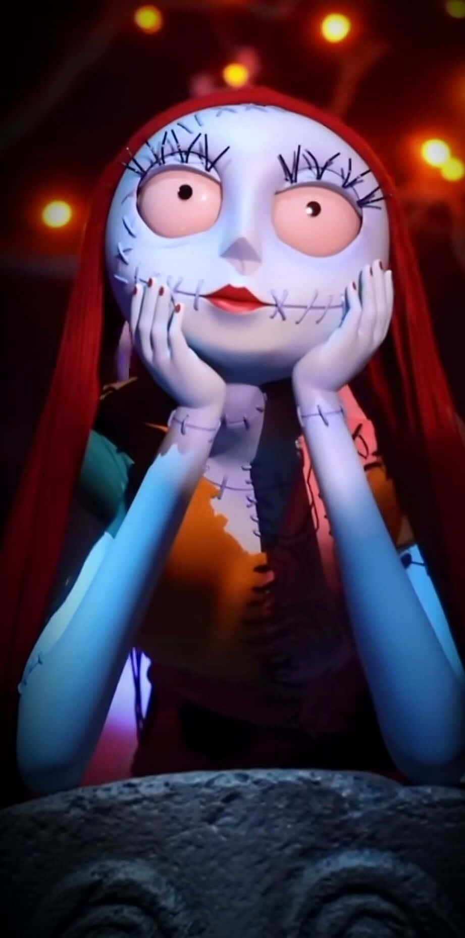 Sally, The Nightmare Before Christmas, warm glowing lights, HD Phone Wallpaper