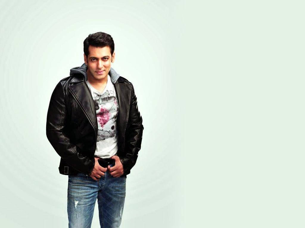 Salman Khan, black leather jacket, ripped jeans, SD Desktop Wallpaper