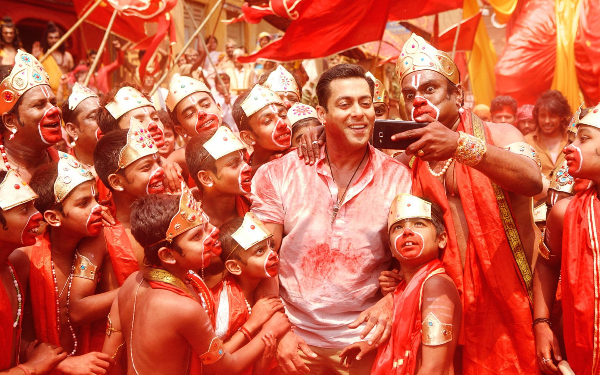 Salman Khan, pink shirt, children, Full HD Desktop Wallpaper