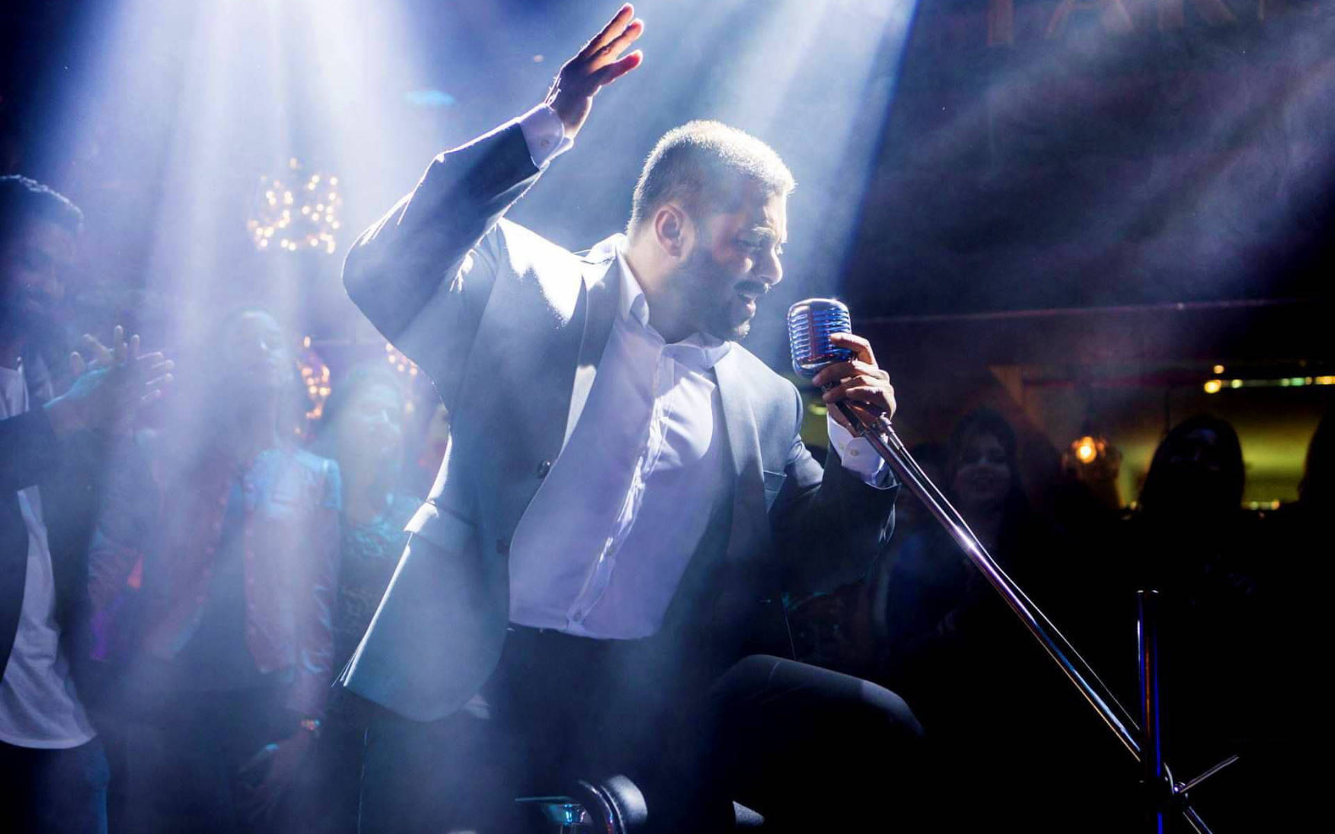 Salman Khan, suit, vintage microphone, Full HD Desktop Wallpaper