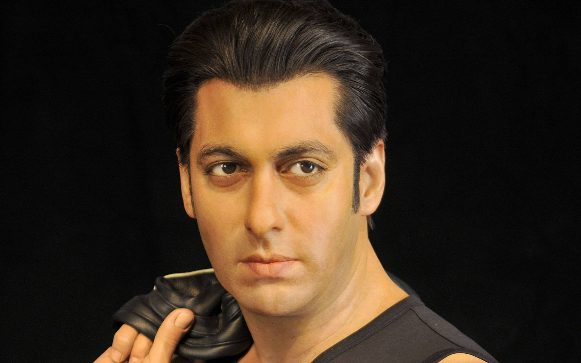 Salman Khan, black glove, solid black background, Full HD Desktop Wallpaper