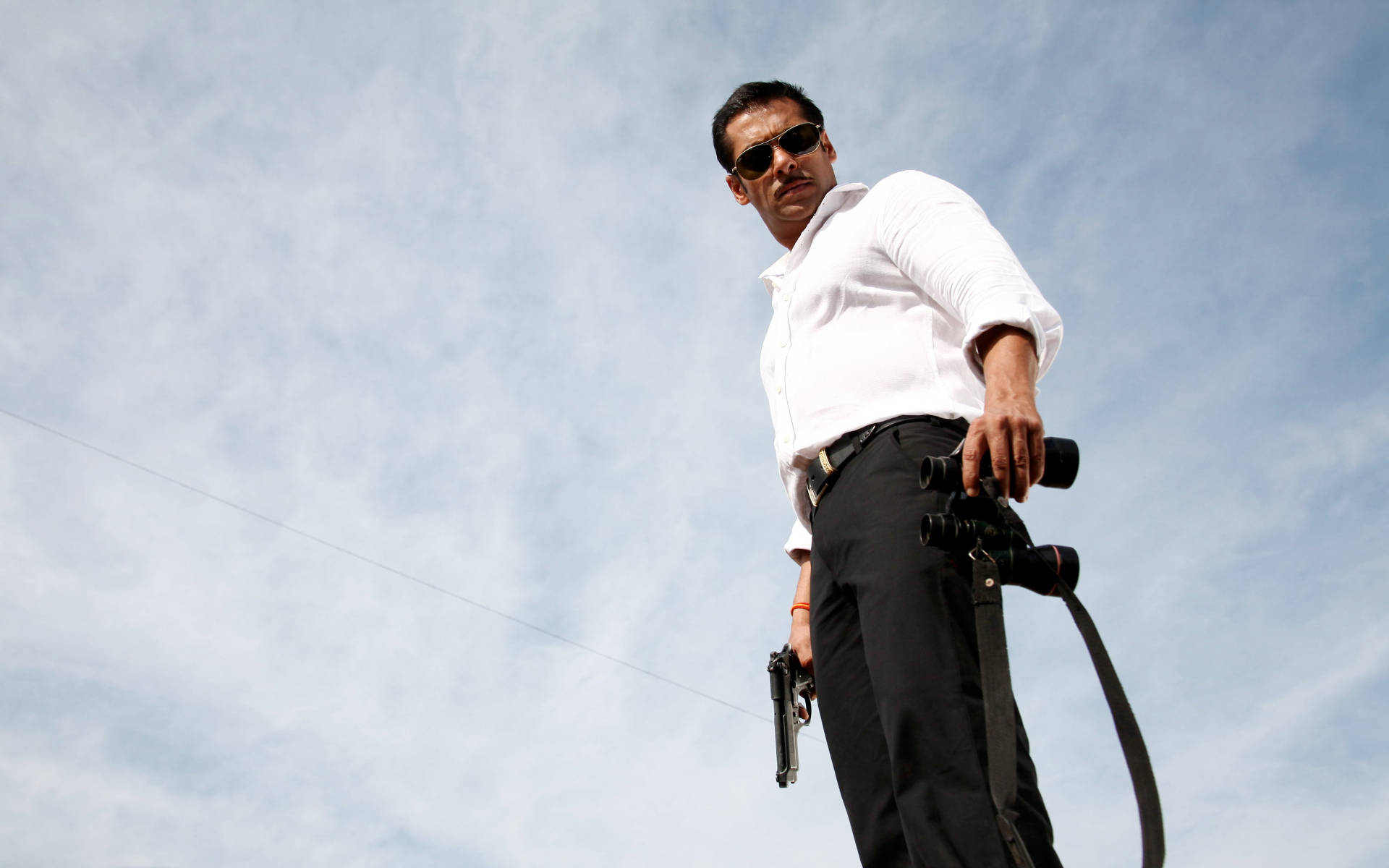 Salman Khan, white shirt, sunglasses, Full HD Desktop Wallpaper