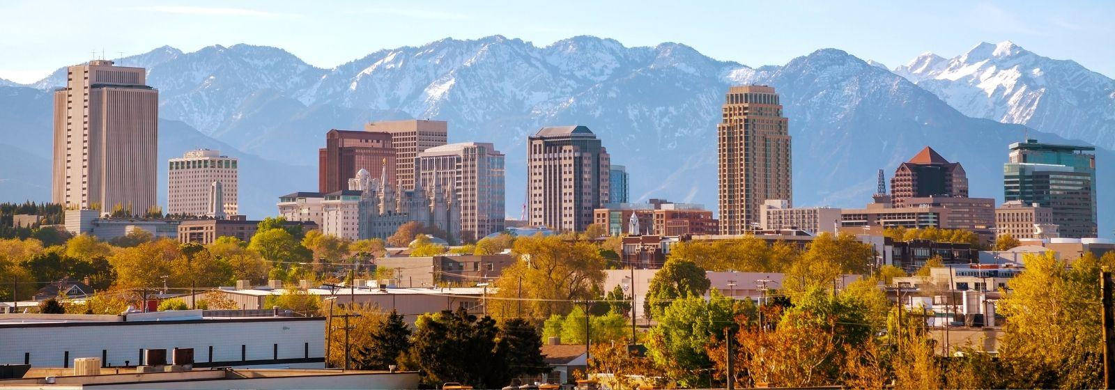 Salt Lake City, skyline, autumn, HD Desktop Wallpaper