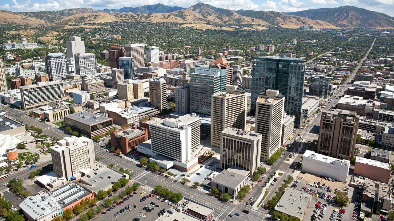 Salt Lake City, urban area, modern skyscrapers, HD Desktop Wallpaper