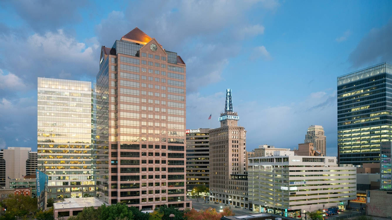 Salt Lake City, modern city skyline, glass skyscrapers, HD Desktop Wallpaper