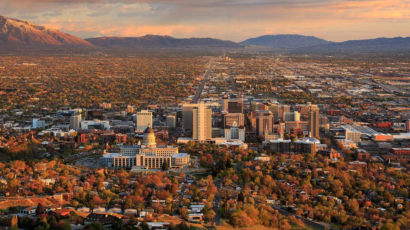 Salt Lake City, golden hour, sunset, HD Desktop Wallpaper