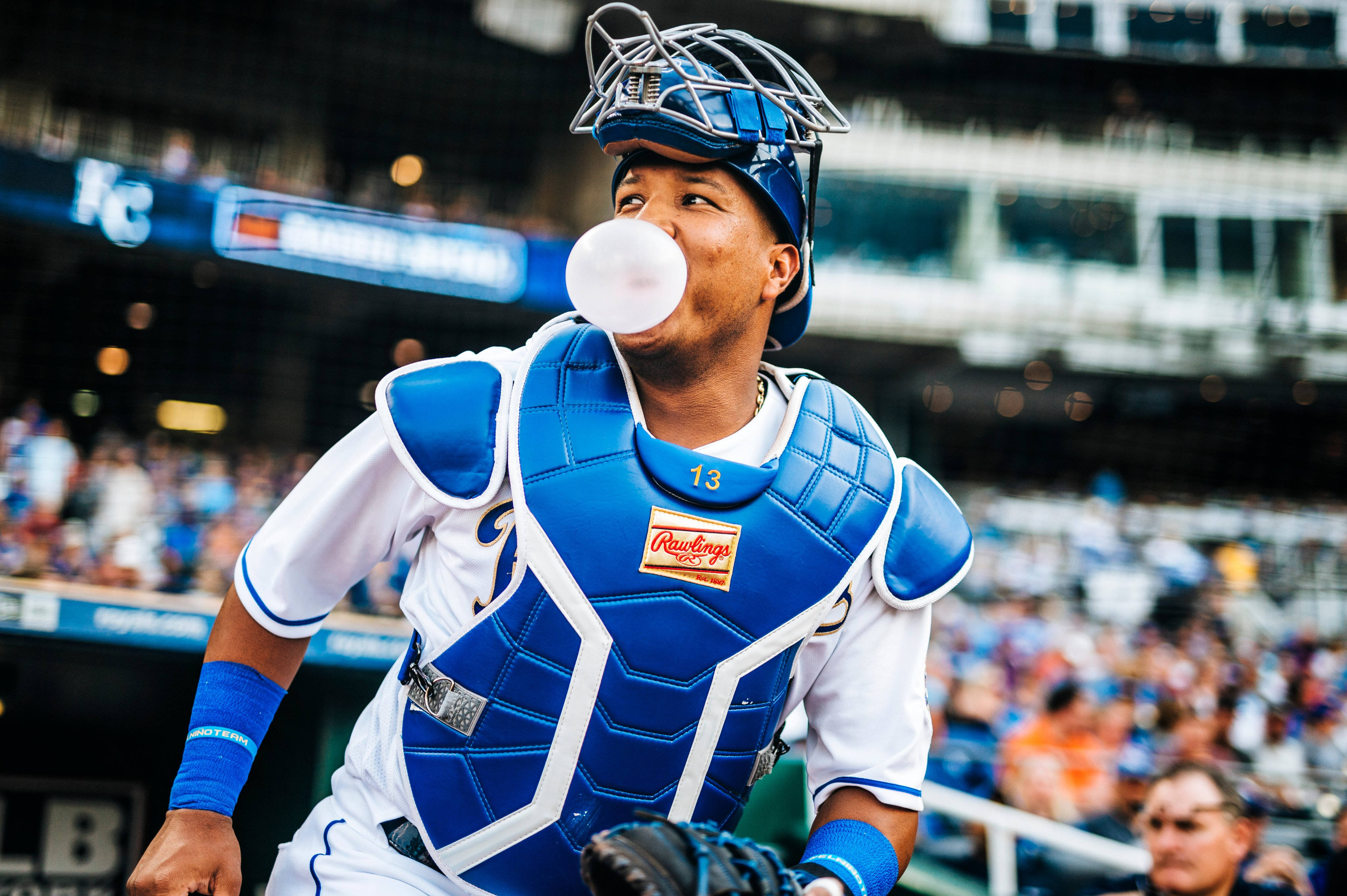 Salvador Perez, blue gear, baseball catcher, 4K Desktop Wallpaper
