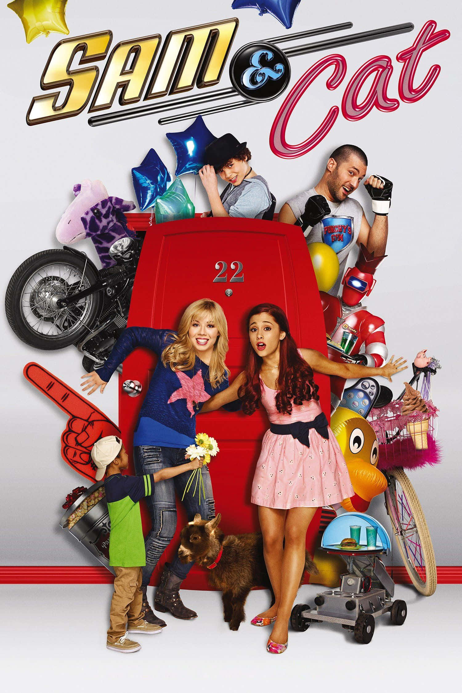 Sam And Cat, red door, motorcycle, Full HD Phone Wallpaper