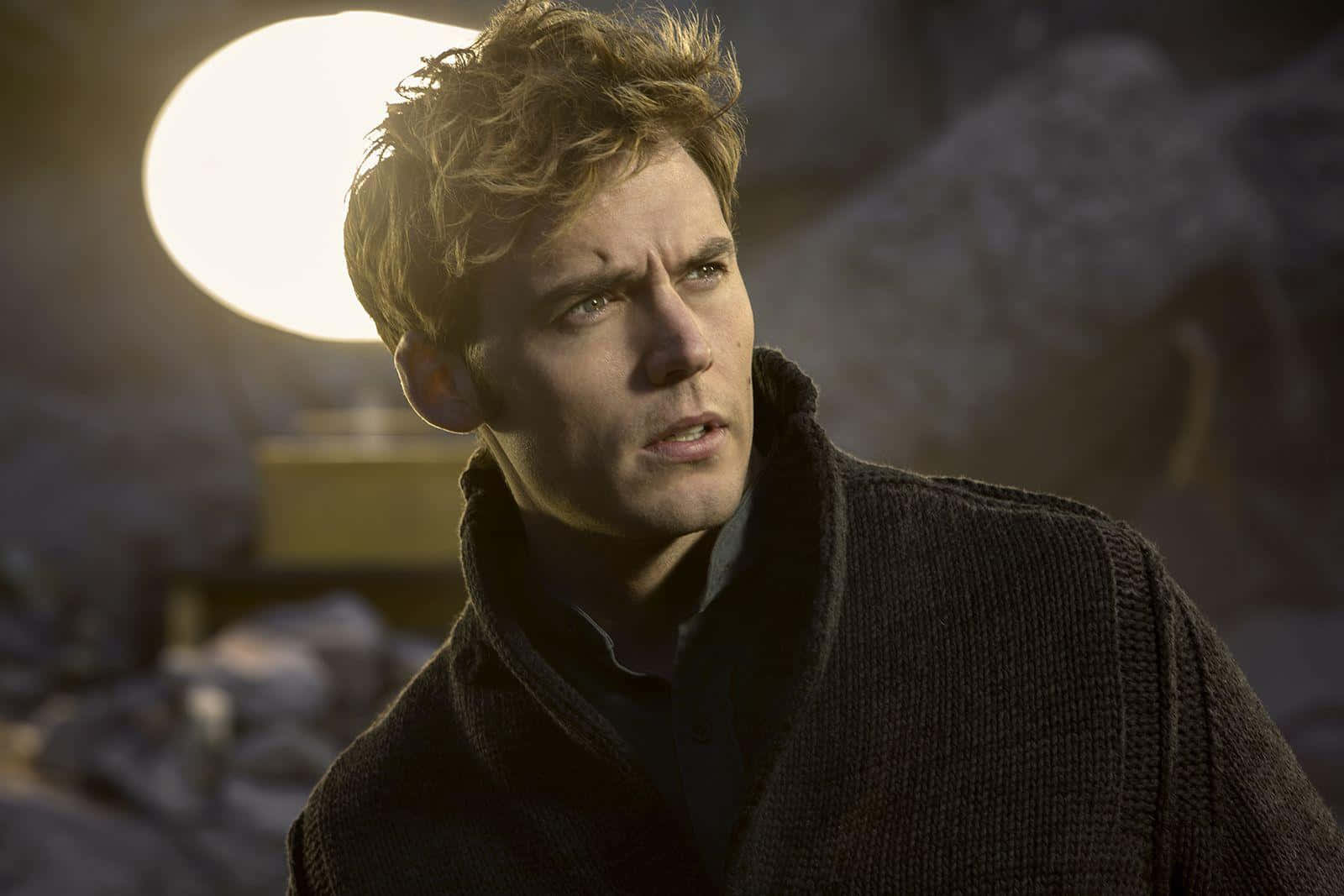 Sam Claflin, elegant attire, glowing orb, HD Desktop Wallpaper