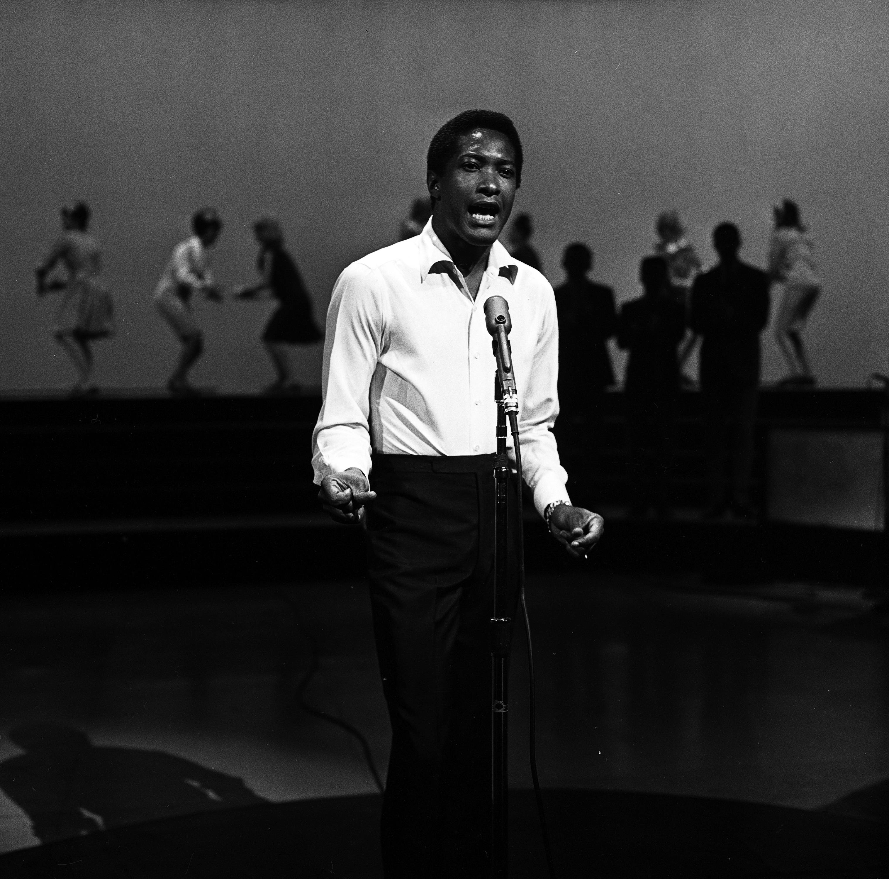 Sam Cooke, black and white photo, male singer, 2K Desktop Wallpaper