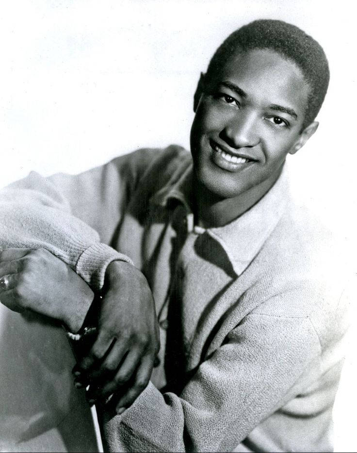 Sam Cooke, black and white portrait, light sweater, SD Phone Wallpaper