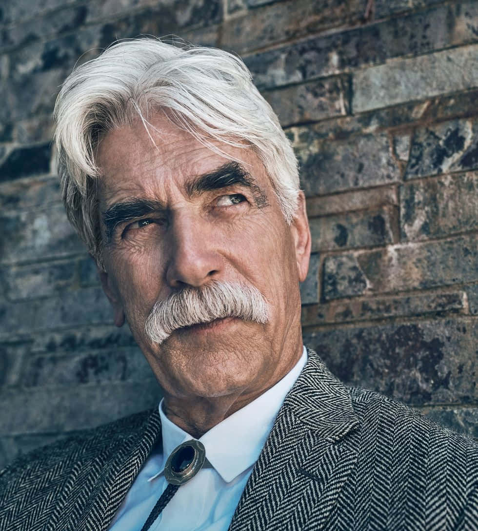 Sam Elliott, white hair, mustache, SD Phone Wallpaper