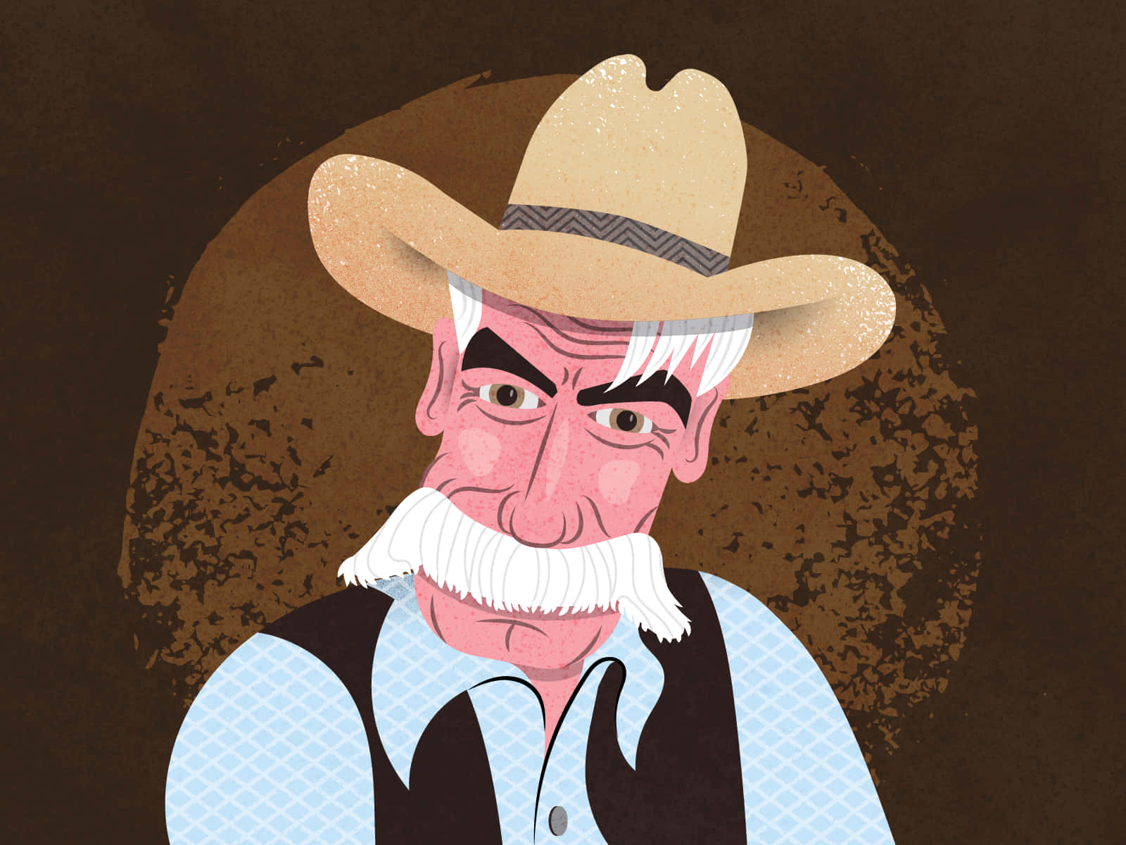 Sam Elliott, white mustache, hat, HD Desktop Wallpaper
