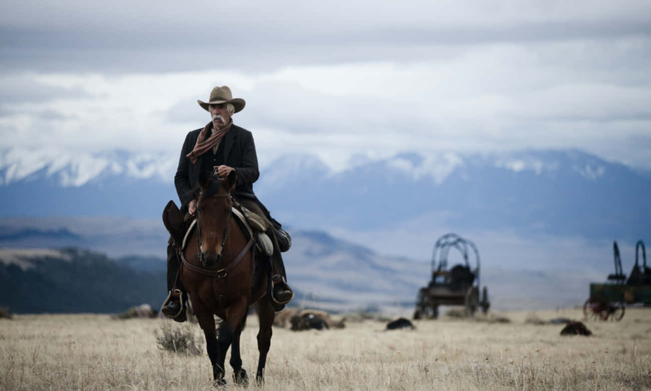 Sam Elliott, cowboy, brown horse, HD Desktop Wallpaper