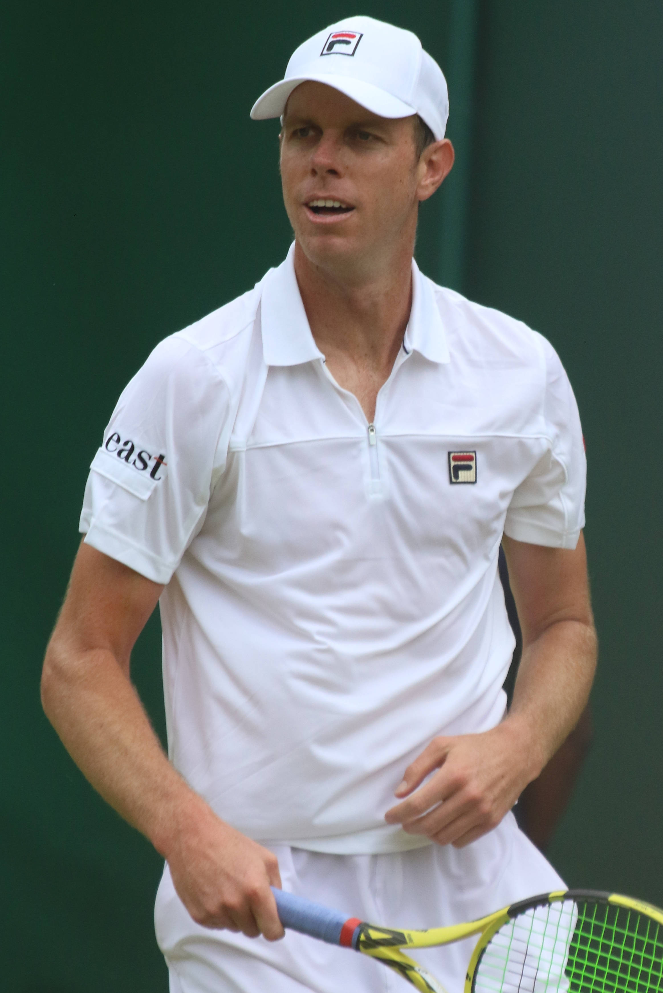 Sam Querrey, white attire, racket, 2K Phone Wallpaper