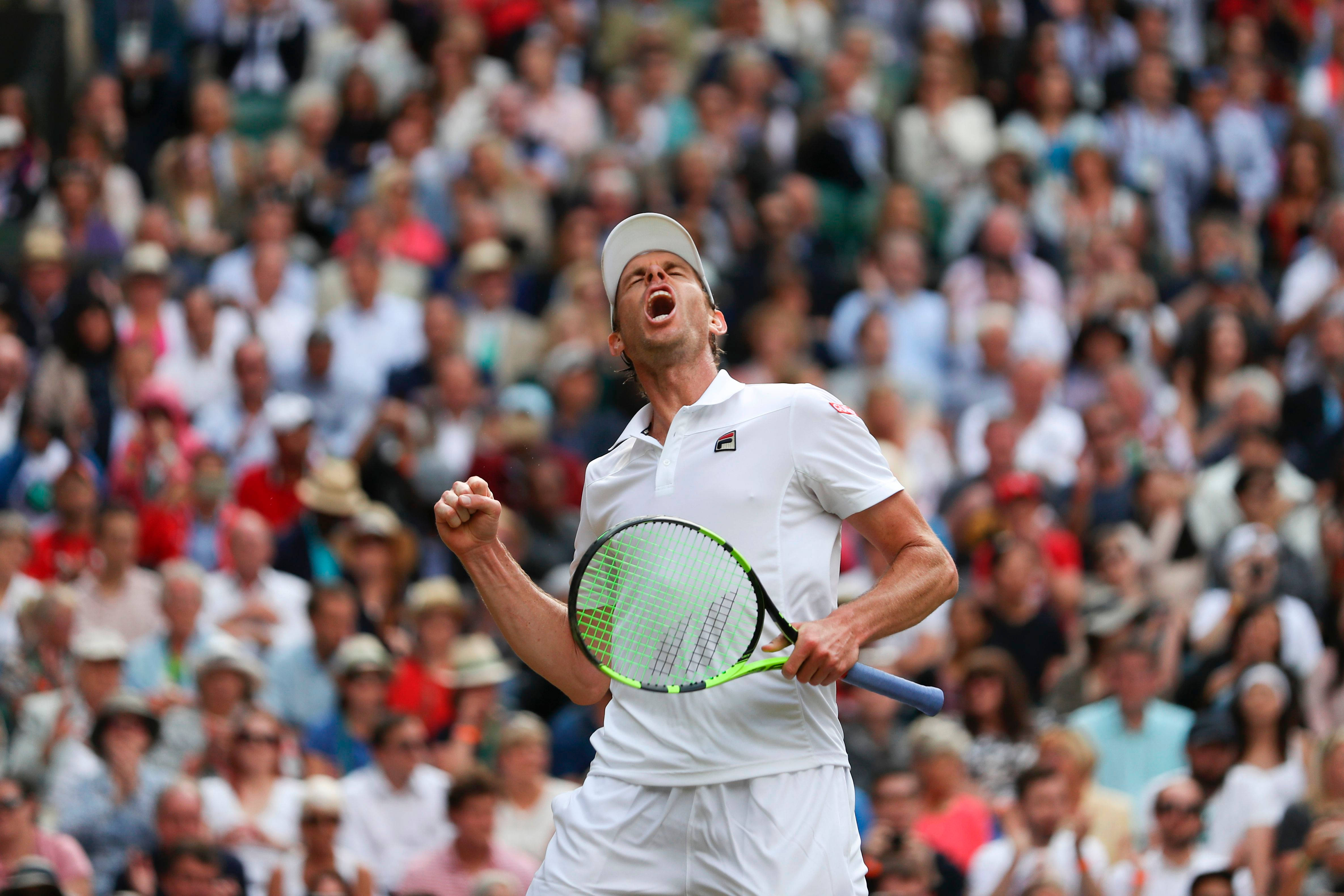 Sam Querrey, white gear, green racket, 4K Desktop Wallpaper