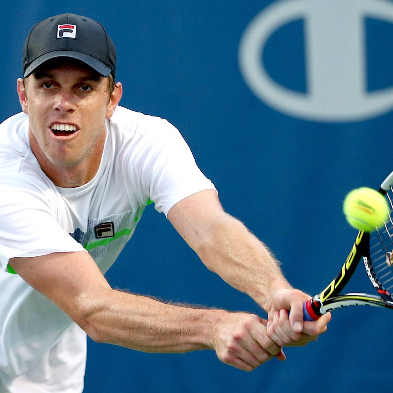 Sam Querrey, white shirt, black cap, HD Desktop Wallpaper