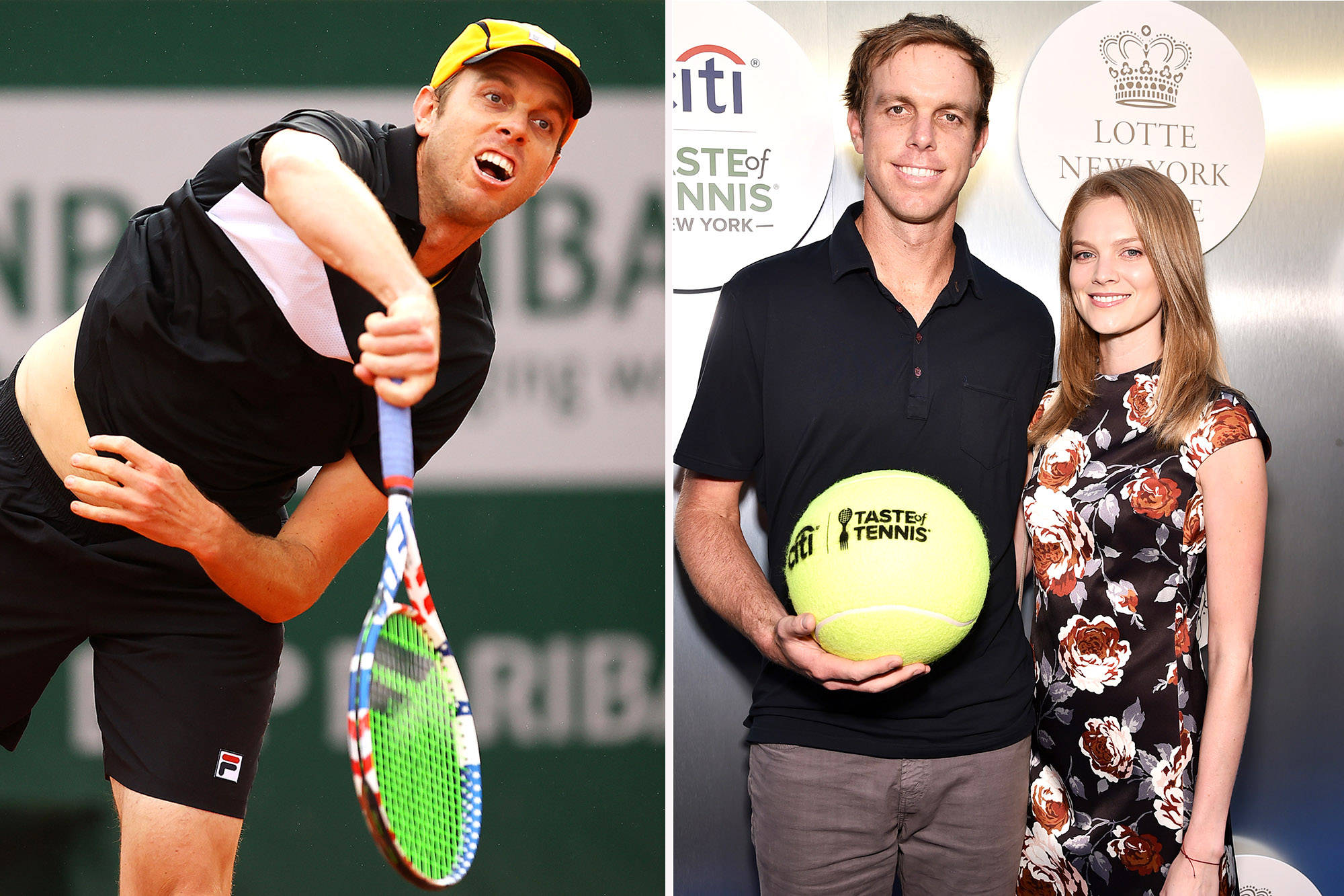 Sam Querrey, clay court, giant tennis ball, Full HD Desktop Wallpaper