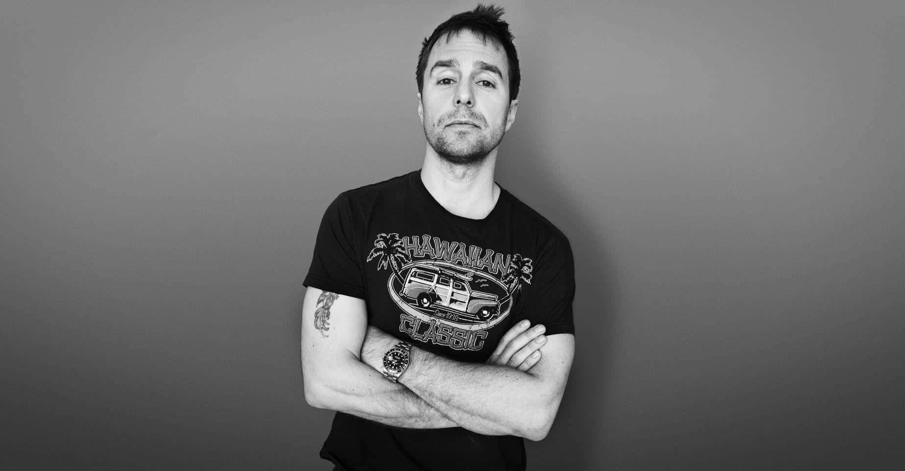 Sam Rockwell, black t-shirt, van graphic, HD Desktop Wallpaper