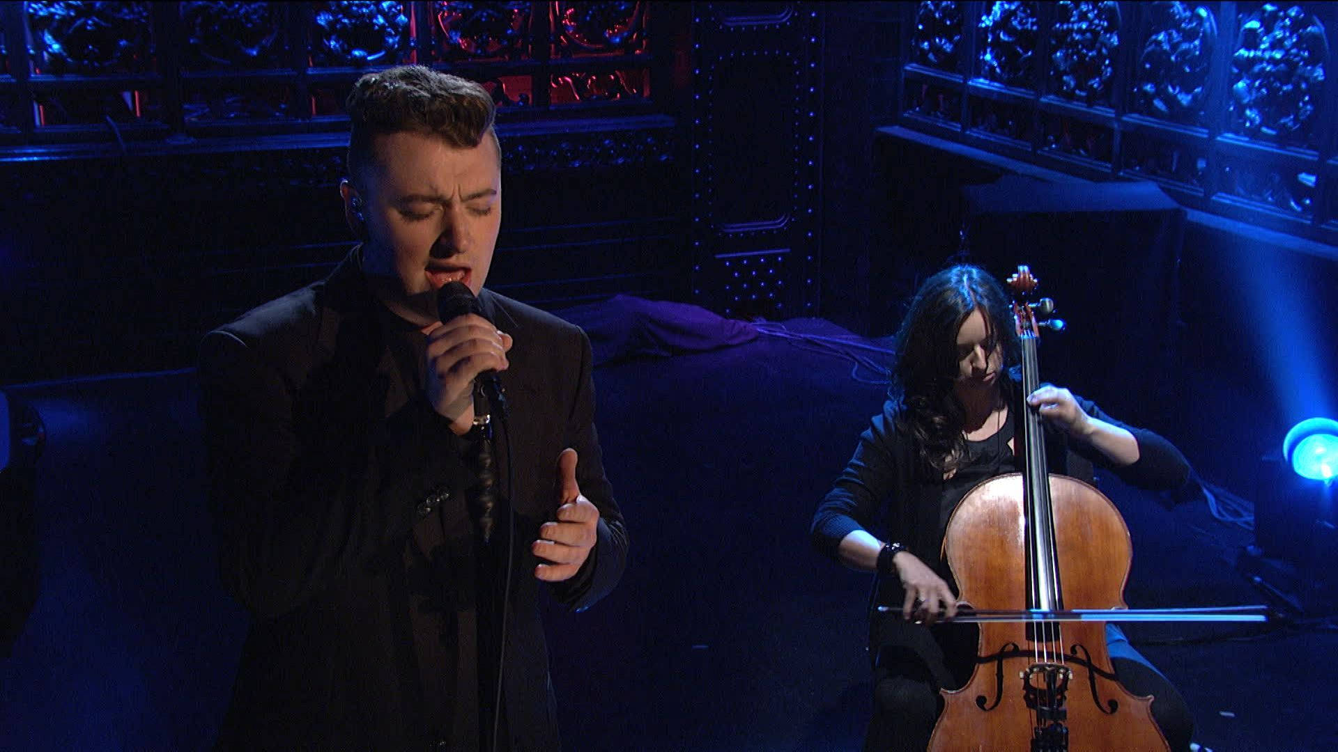 Sam Smith, male singer, mic, Full HD Desktop Wallpaper