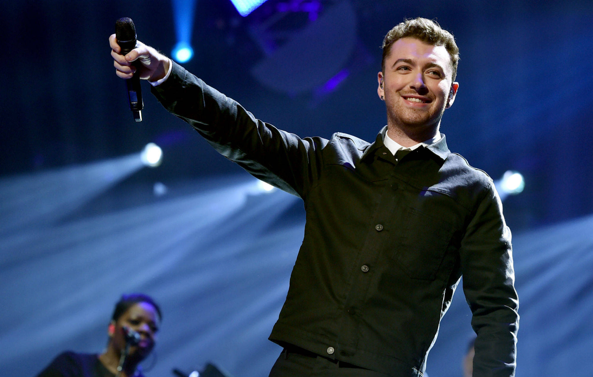 Sam Smith, 2015 IHeartRadio Festival, dark jacket, Full HD Desktop Wallpaper