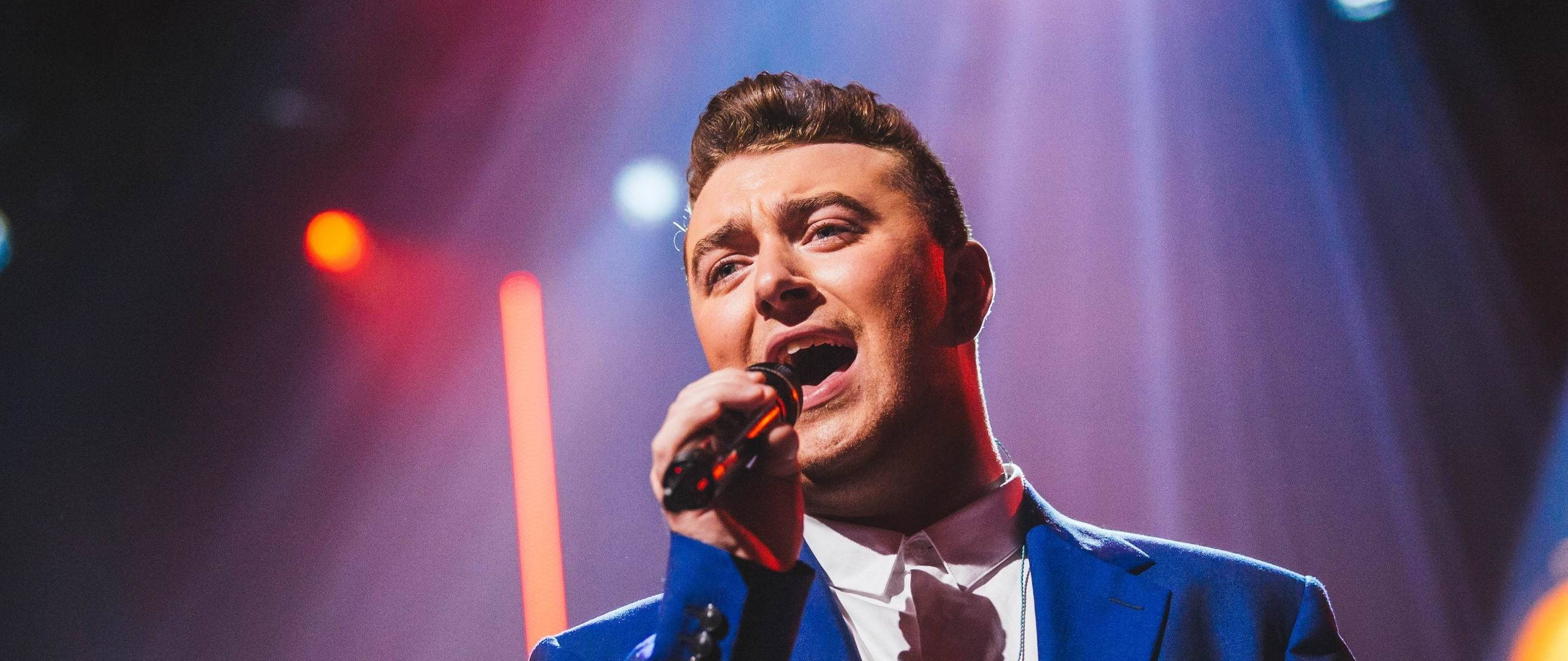 Sam Smith, 2014 AMAs, blue suit, 2K Desktop Wallpaper
