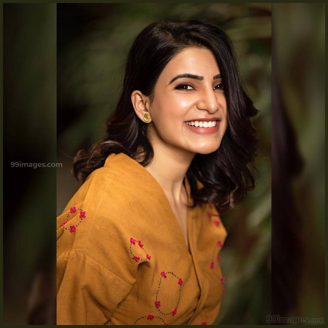 Samantha Cute HD, mustard yellow, embroidered top, SD Desktop Wallpaper