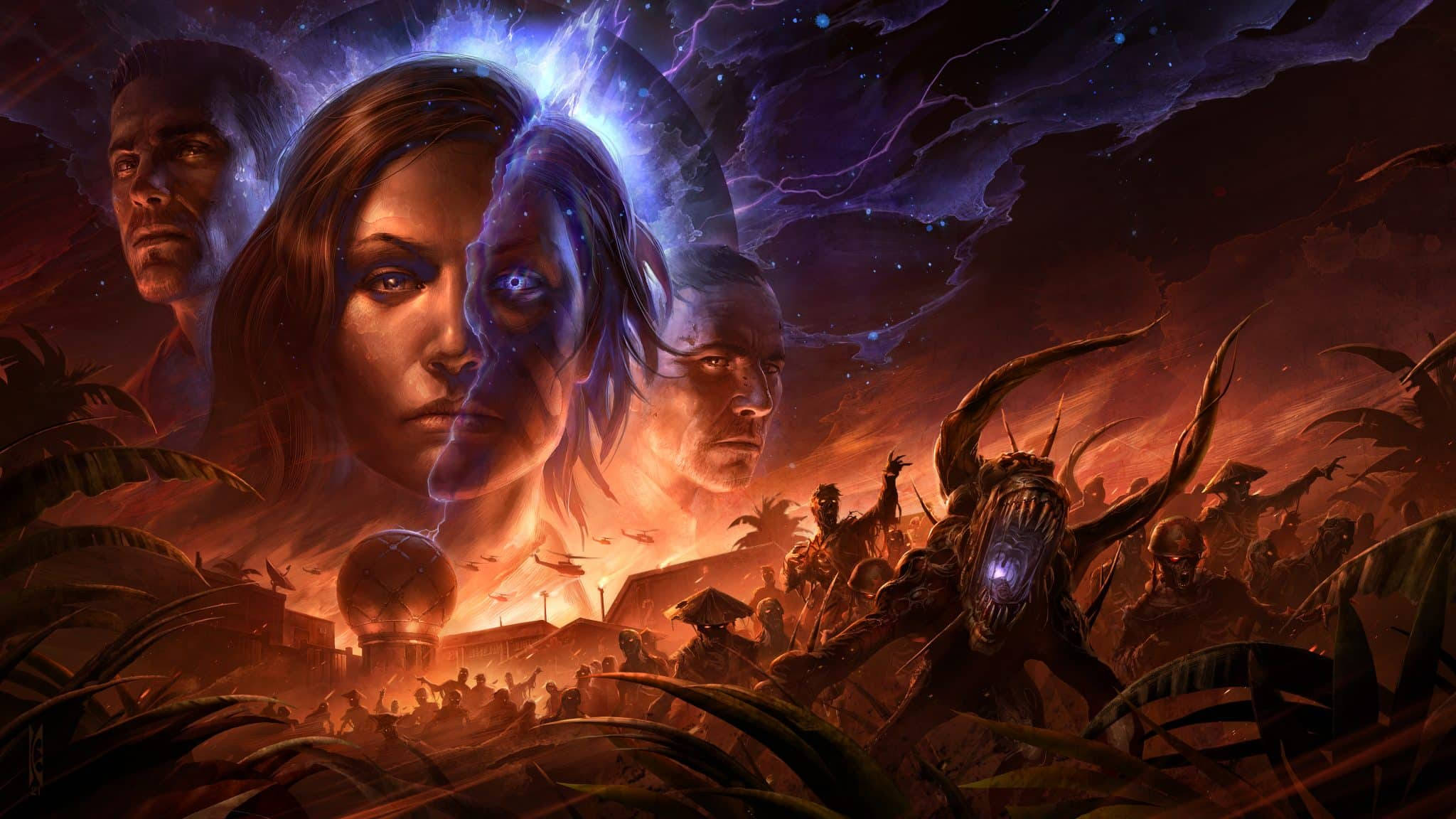 Samantha Maxis, zombies, glowing blue energy, Full HD Desktop Wallpaper