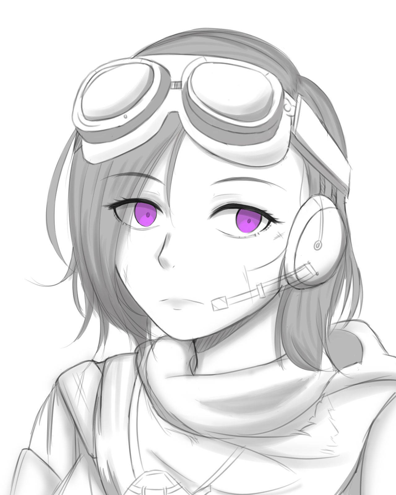 Samantha Maxis, anime girl, purple eyes, HD Phone Wallpaper