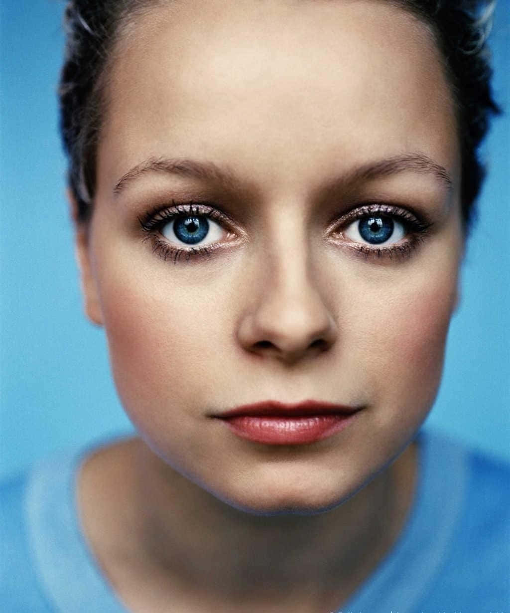 Samantha Morton, blue eyes, short dark hair, SD Phone Wallpaper