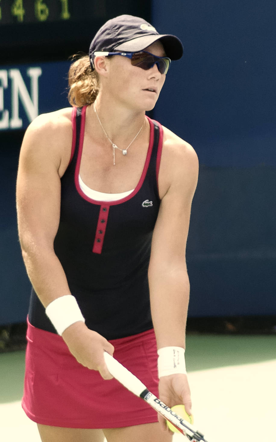 2009 US Open, Samantha Stosur, black and red outfit, HD Phone Wallpaper
