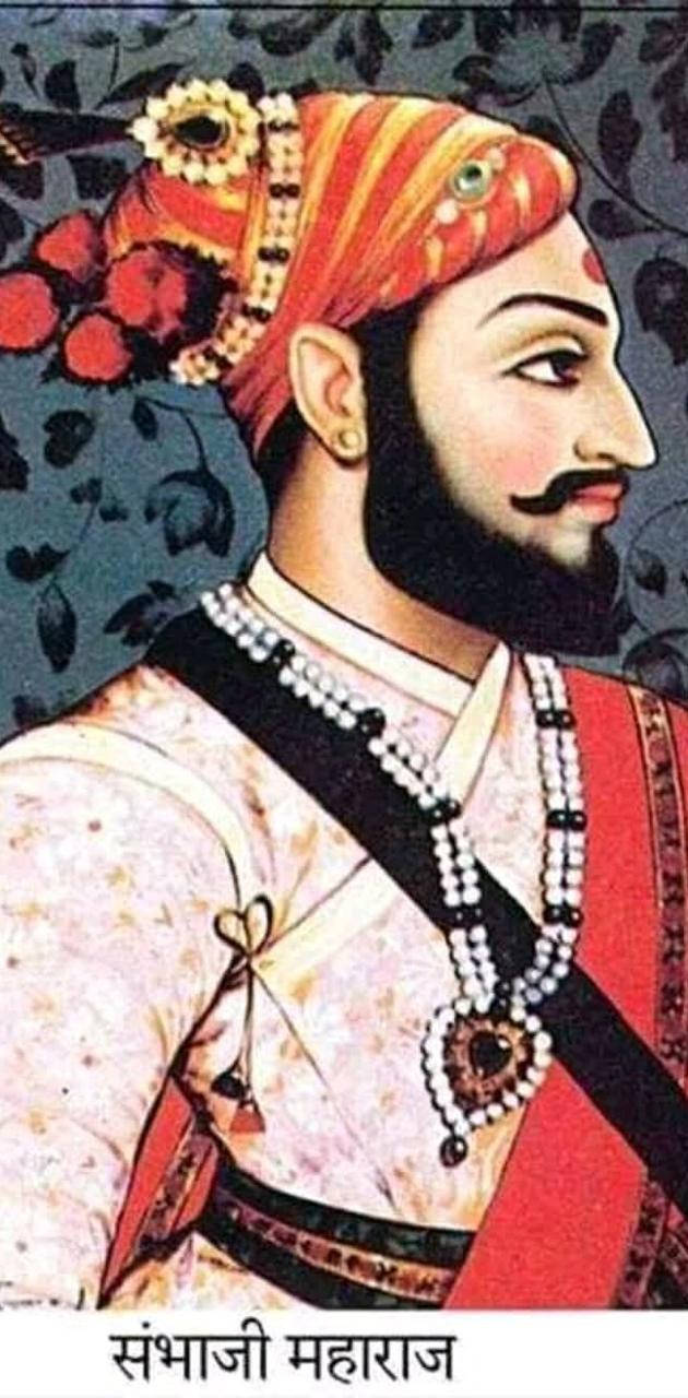 Sambhaji Maharaj, red and gold turban, jewels and pearls, HD Phone Wallpaper