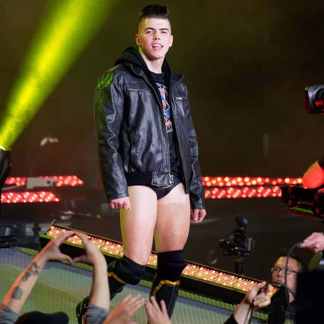 Sammy Guevara, black leather jacket, trunks, SD Desktop Wallpaper