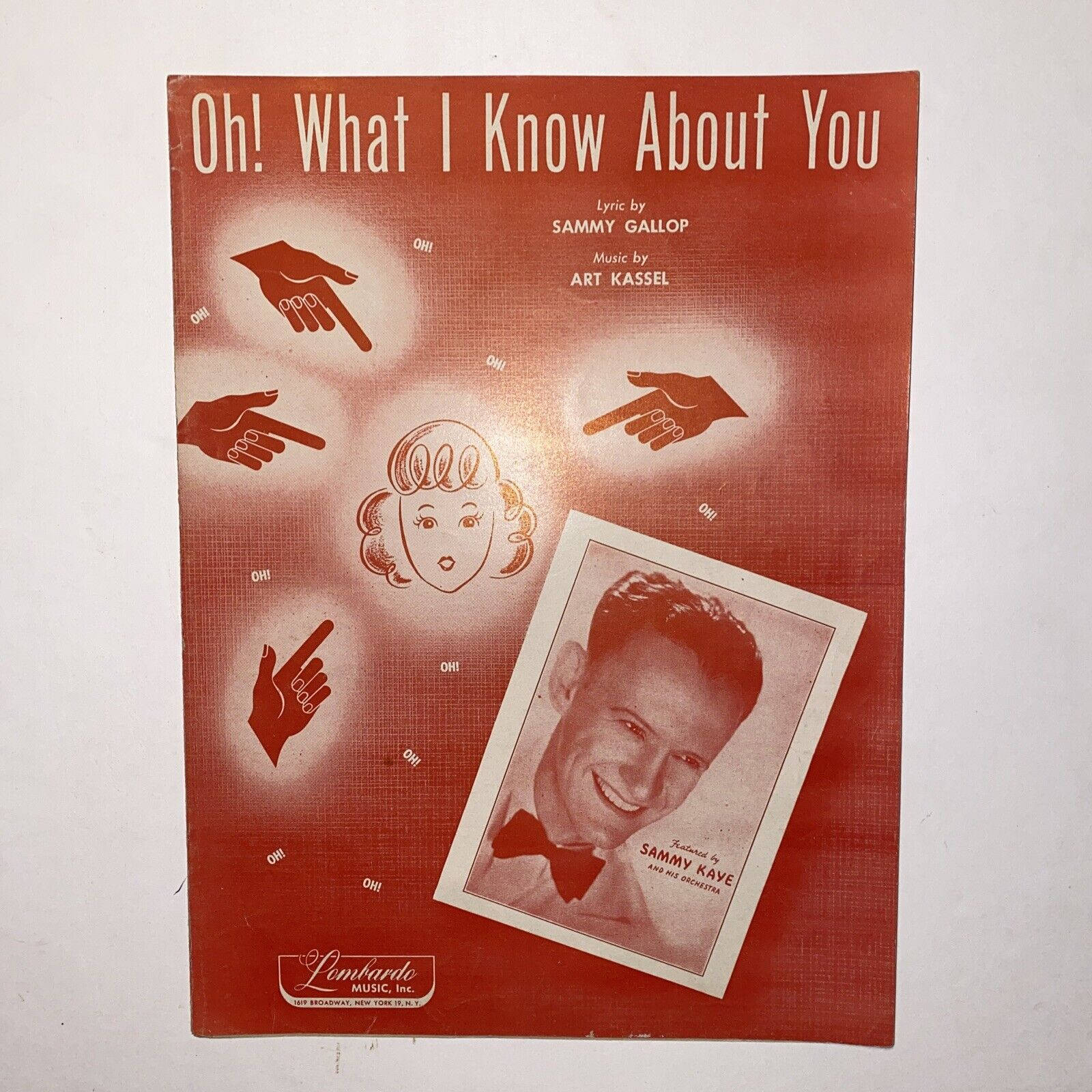 Sammy Kaye, Oh, What I Know About You, vintage red sheet music cover, HD Desktop Wallpaper