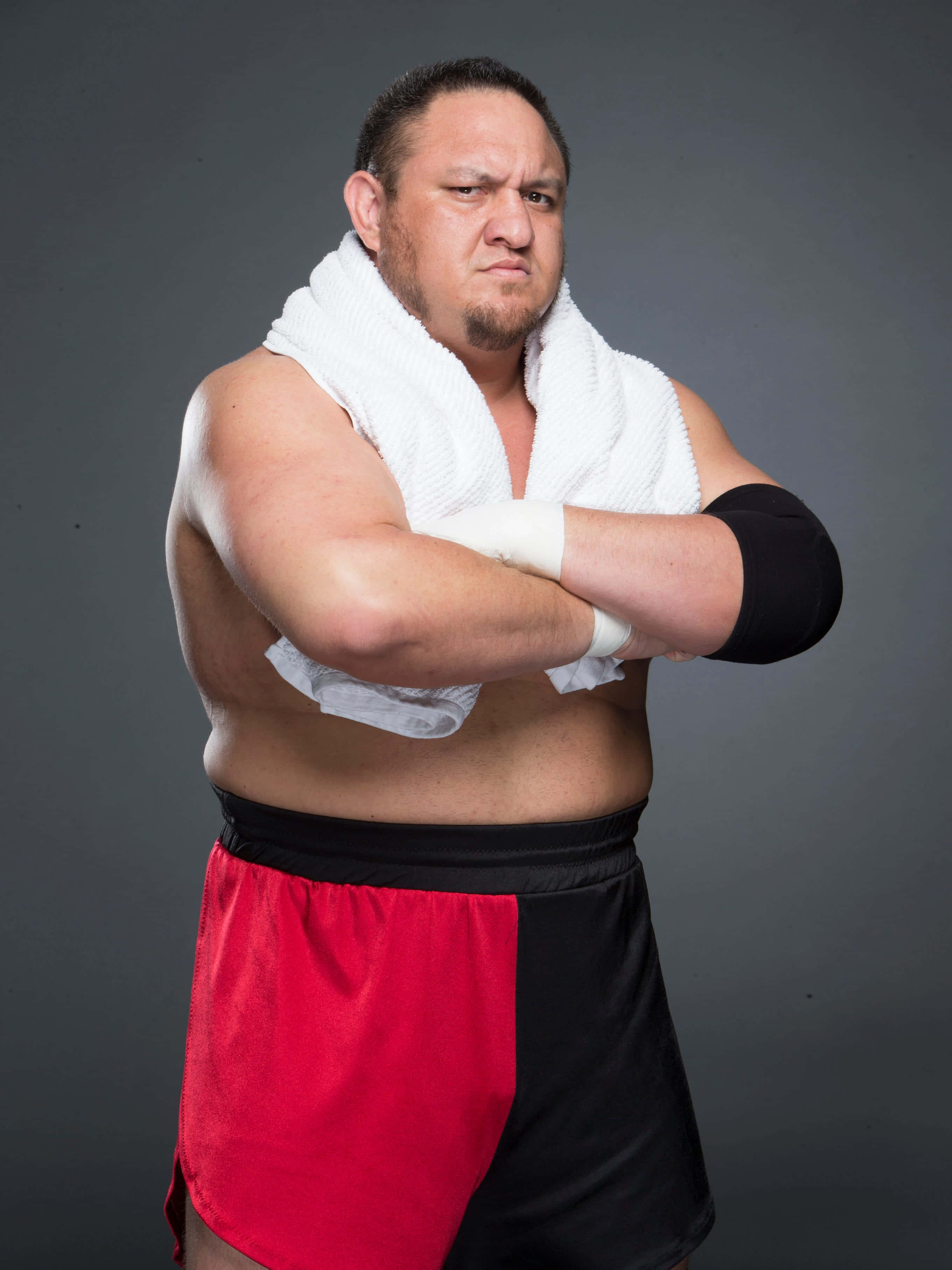 Samoa Joe, towel, crossed arms, 2K Phone Wallpaper
