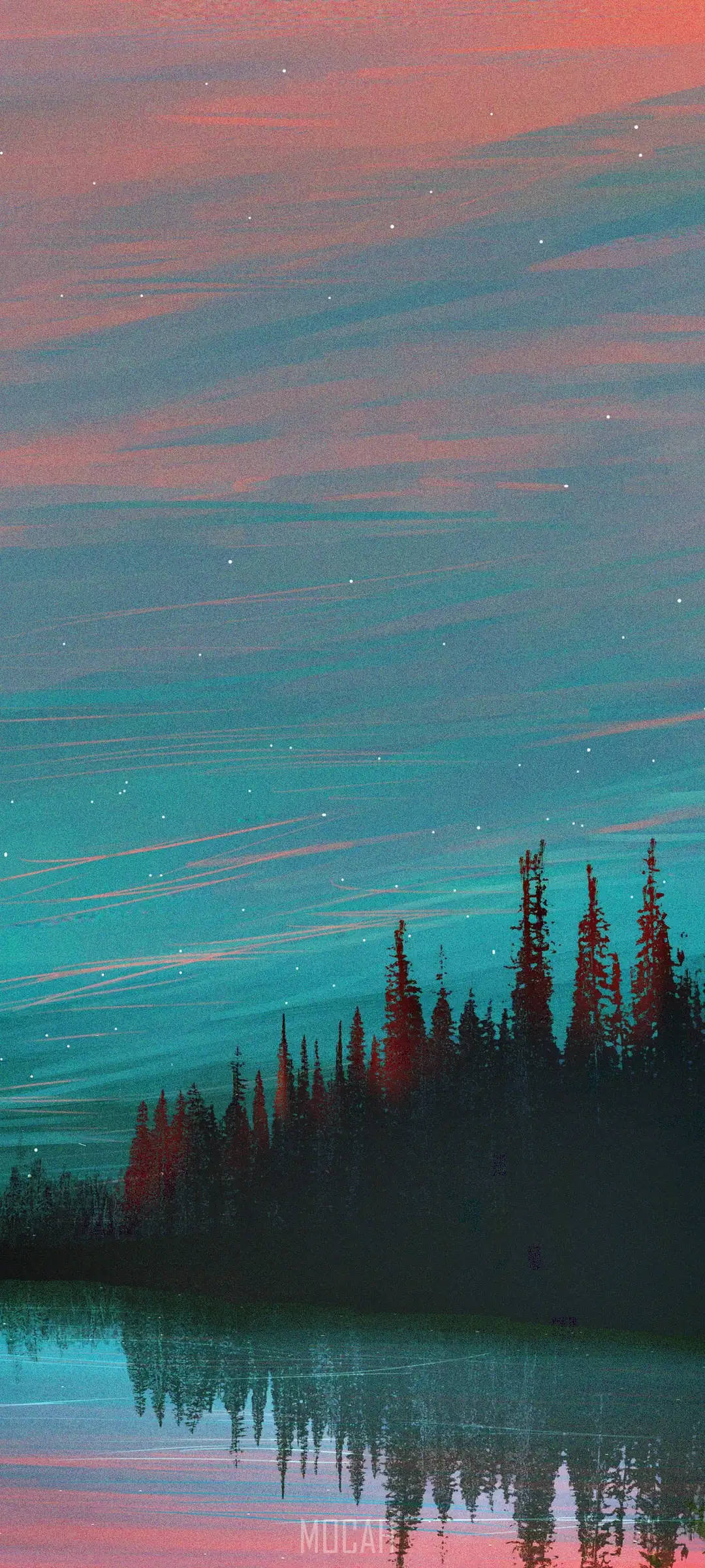 Samsung A71, oil art, twilight landscape, Full HD Phone Wallpaper