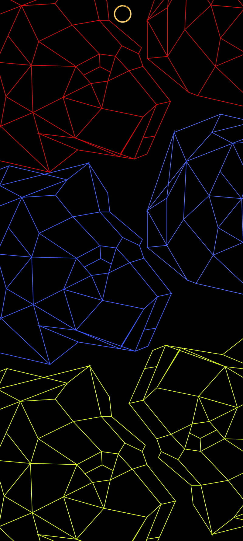Samsung A71, 3D Polygons, red, HD Phone Wallpaper
