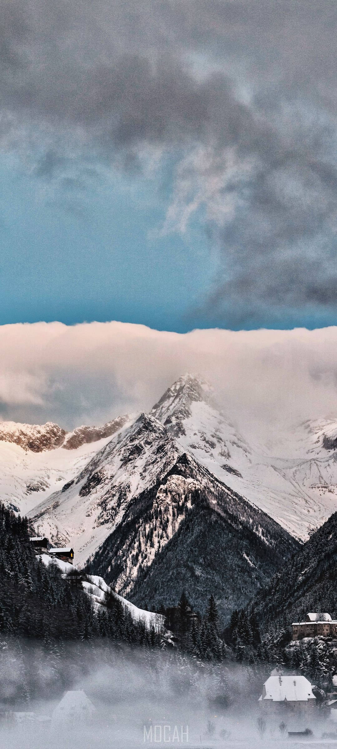 Samsung A71, mountain top, snowcapped mountain peak, Full HD Phone Wallpaper