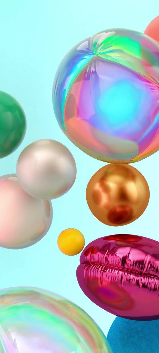 Samsung A71, shiny balloons, glossy spheres, HD Phone Wallpaper