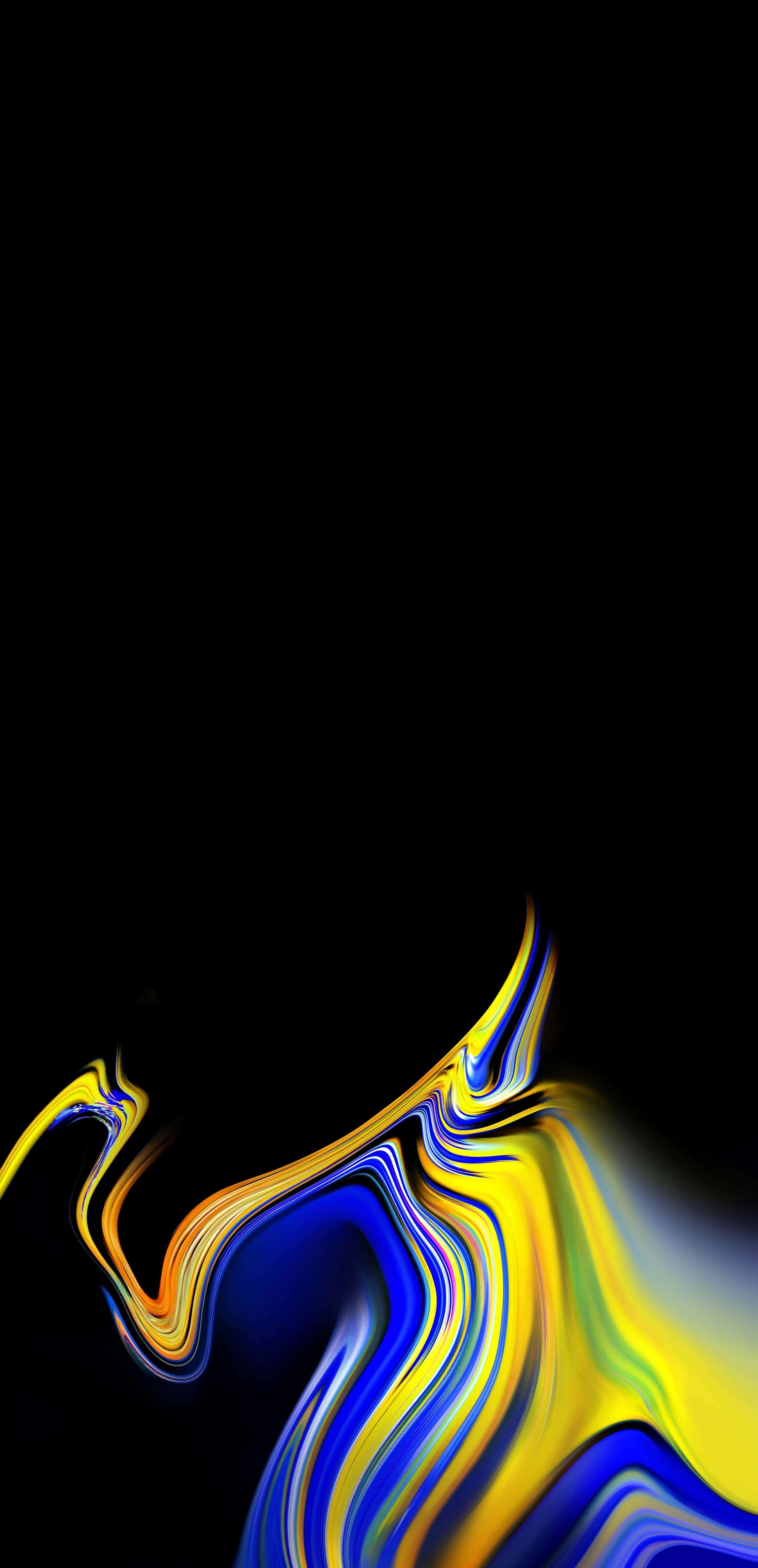 Samsung AMOLED, blue, yellow, 5K Phone Wallpaper